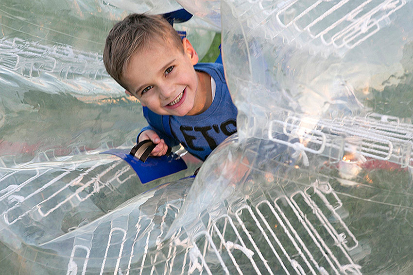 Kids bubble soccer