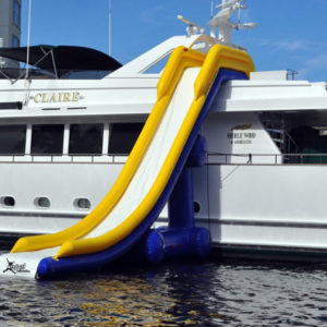 Inflatable slide for yacht