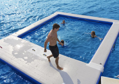 inflatable pool and dock for boats and yachts