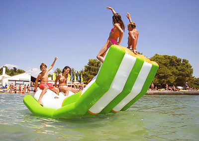 Inflatable water floating seesaw