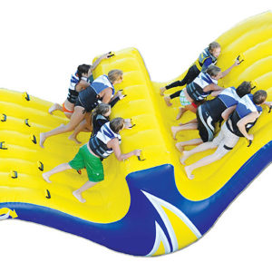 Inflatable water teeter totterand slide