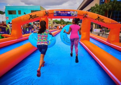 Giant water slide for streets