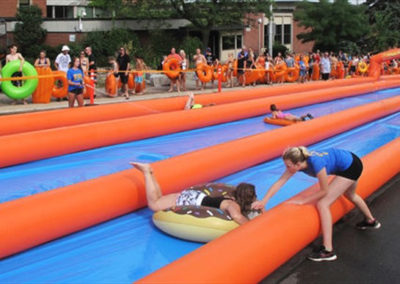 Giant water slide for streets