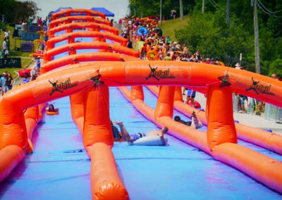 Giant water slide for streets