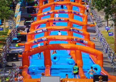 Giant water slide for streets