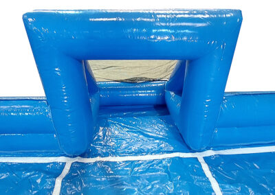 Inflatable football pitch covered