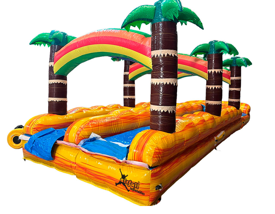 Palm inflatable water horizontal slider