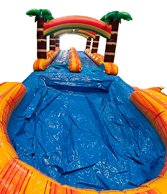 Palm inflatable water horizontal slider