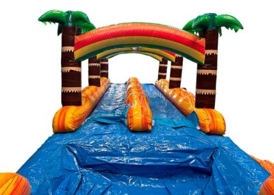 Palm inflatable water horizontal slider