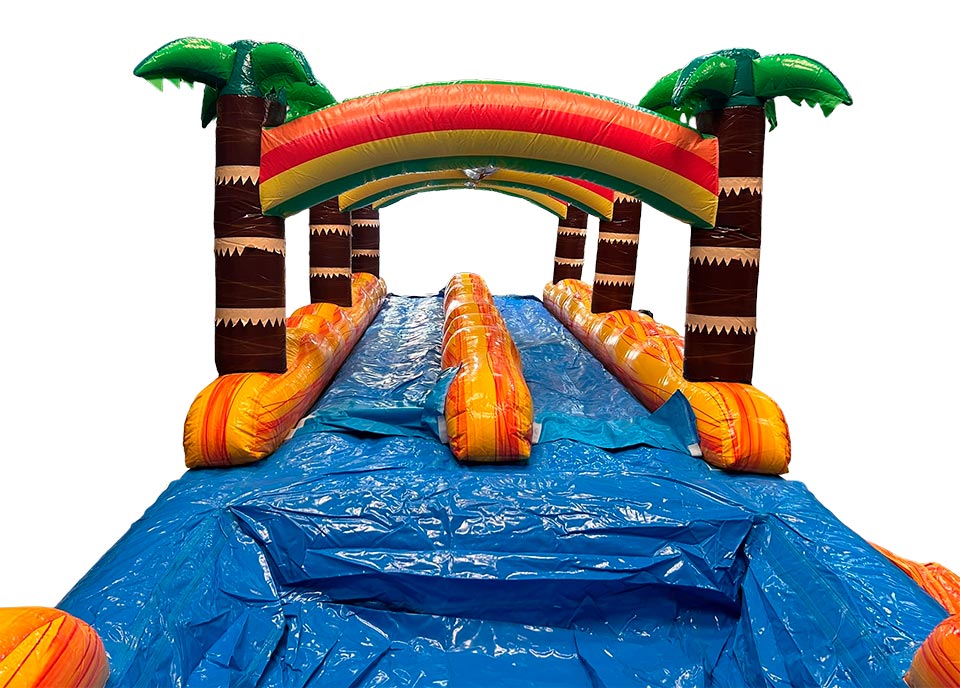 Palm inflatable water horizontal slider