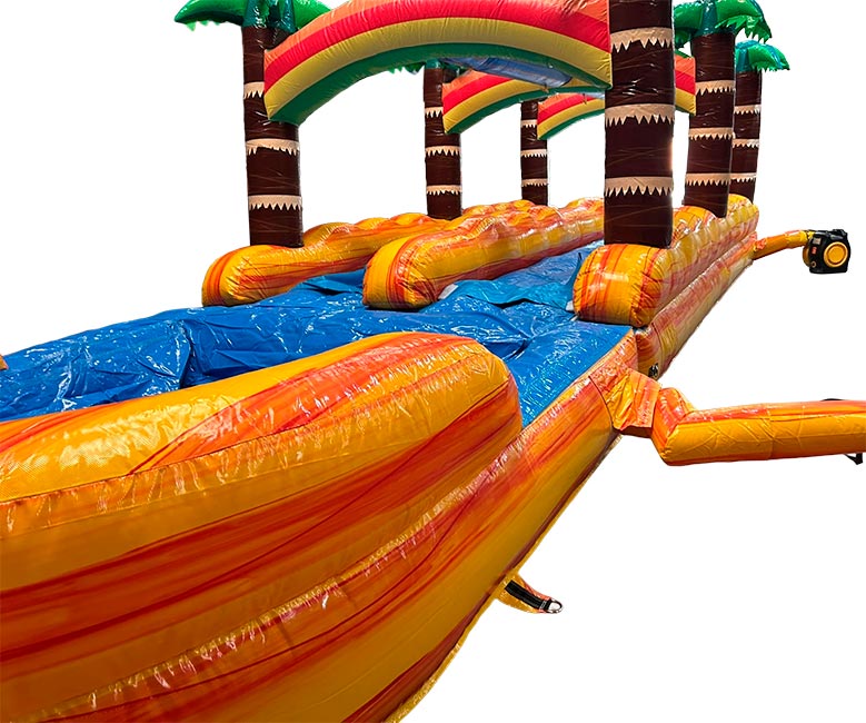 Palm inflatable water horizontal slider