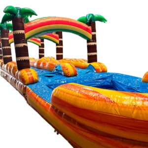 Palm inflatable water horizontal slider