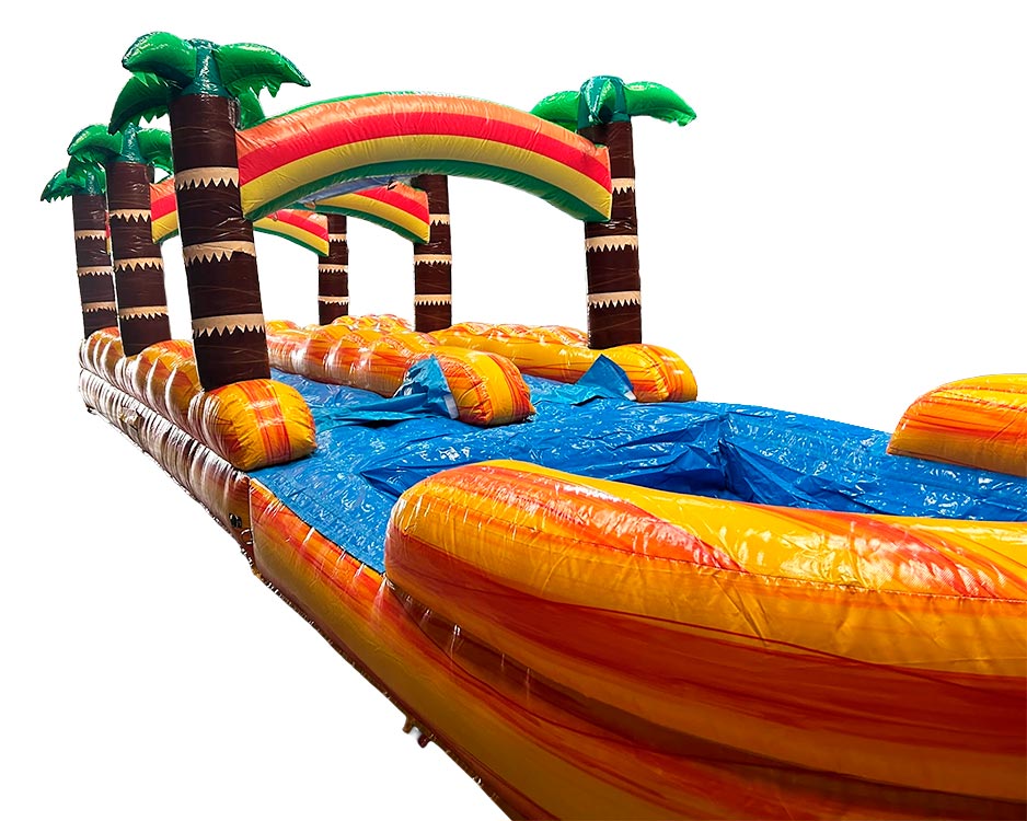 Palm inflatable water horizontal slider