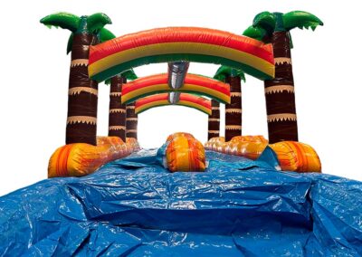 Palm inflatable water horizontal slider