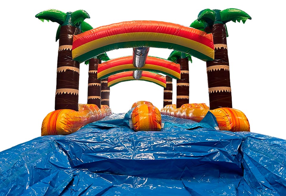 Palm inflatable water horizontal slider