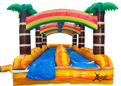 Palm inflatable water horizontal slider