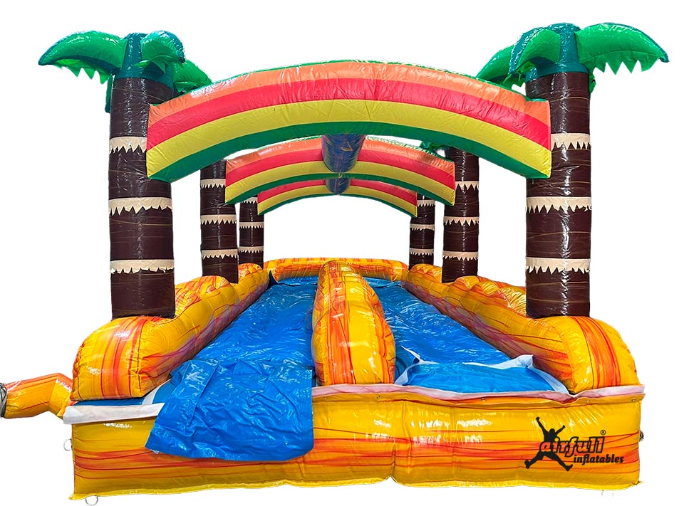 Palm inflatable water horizontal slider