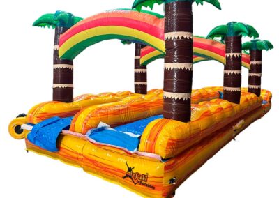 Palm inflatable water horizontal slider