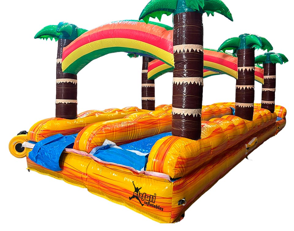Palm inflatable water horizontal slider